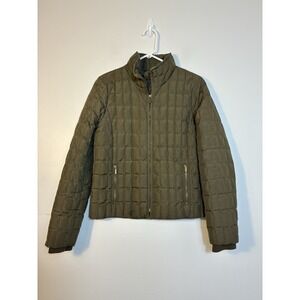 J CREW down‎ Puffer Coat Women's Small Olive Green Winter Casual Preppy